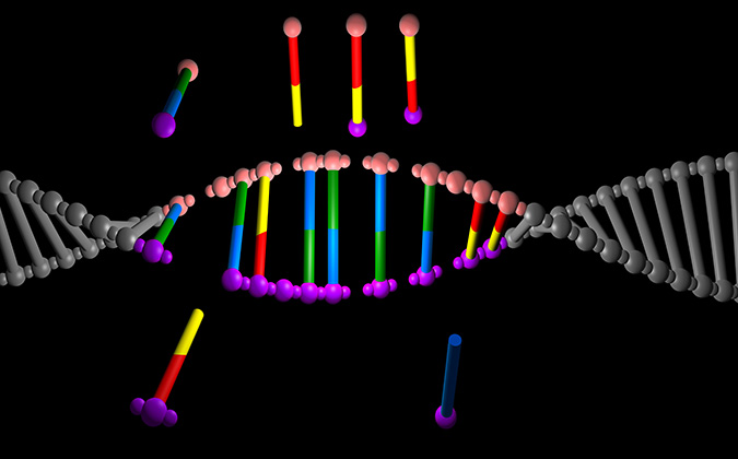 DNA molecule structure repair, editing and manipulation . 3d ren